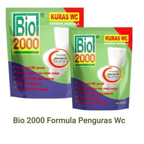 anti sumbat bio 2000 HIJAU penguras wc 500 gram inokula bio2000 serbuk 500g