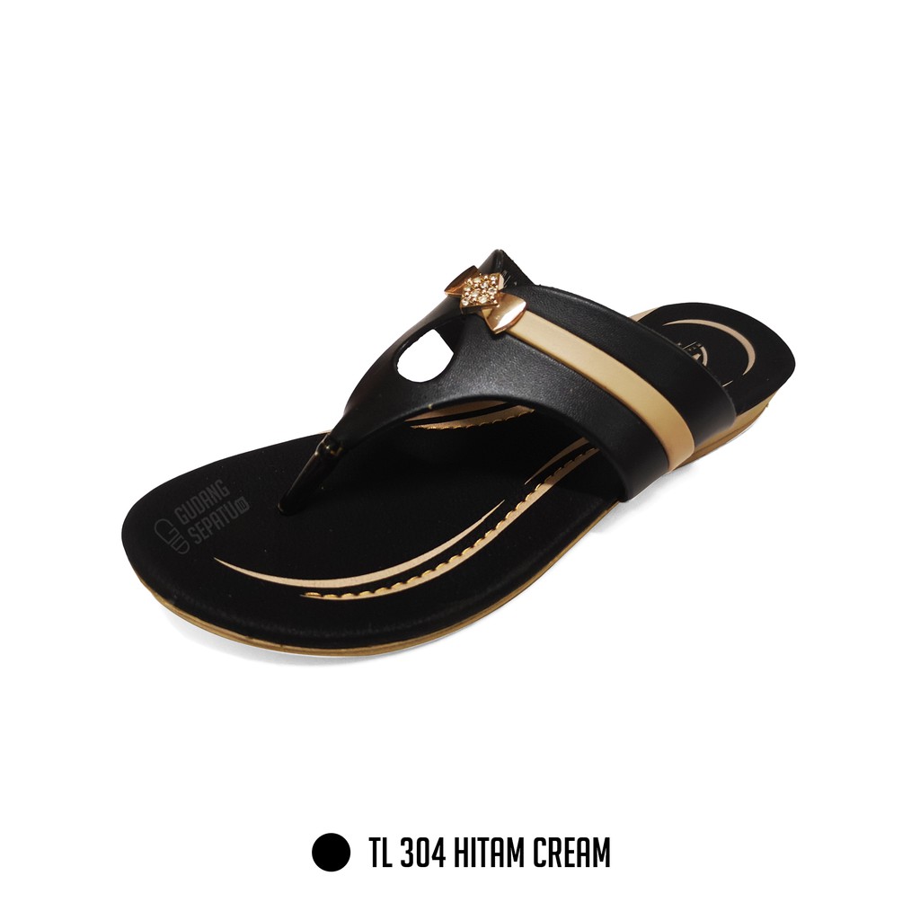 Sandal Jepit Wanita Rindi TL 304 Hitam Moka