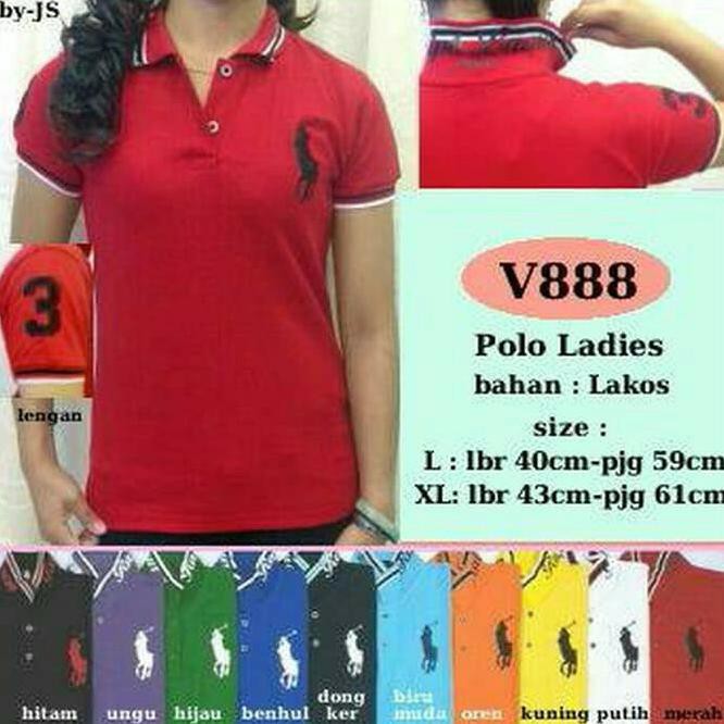 uuc5 baju kaos polo tshirt kerah wanita cewek v888 wvlt