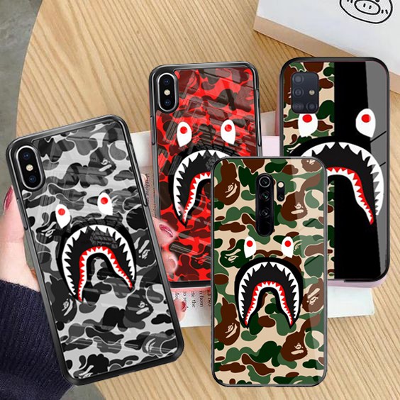 [2D175] Case Kilau Glossy Bape Art For Oppo Vivo Iphone