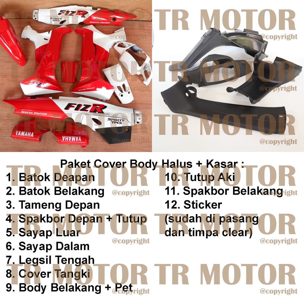 Cover Body Fizr F1zr Malboro Merah Putih Full Set Halus Cover Bodi Yamaha Fiz r