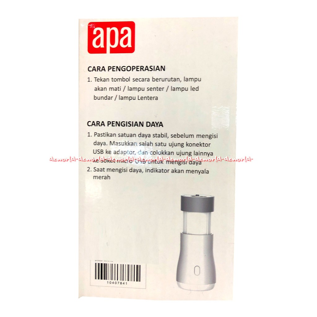 APA Rechargeable 3Functions Latern Bisa Dicharge USB Lampu Darurat Lentera Putih