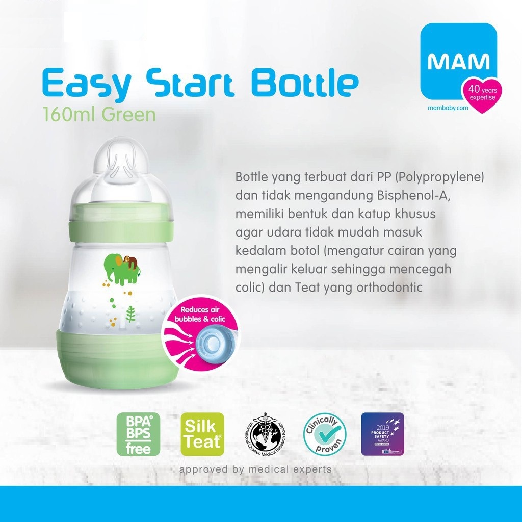 MAM EASY START Anti Colic Bottle 160 ml Botol Susu Wide Neck Anti Sedak / Anti Kolik 160ml NEW