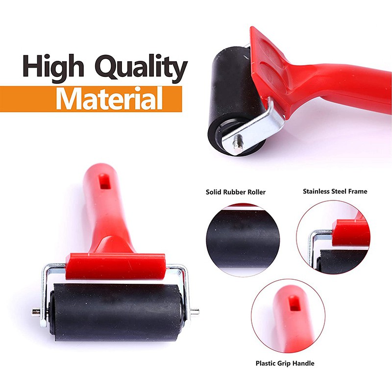 6/10cm Soft Ink Applicator for Printmaking Wallpaper Ink Paint Block Stamping and Arts Crafts,Anti Skid Construction Tools with Hard Rubber Drum Glue Roller Femongy 2Pcs Rubber Brayer Roller Black 