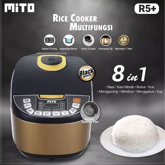 Rice cooker maggiccom digital Mito R5 R 5 plus Kapasitas 2 Liter 8 in 1 original garansi resmi