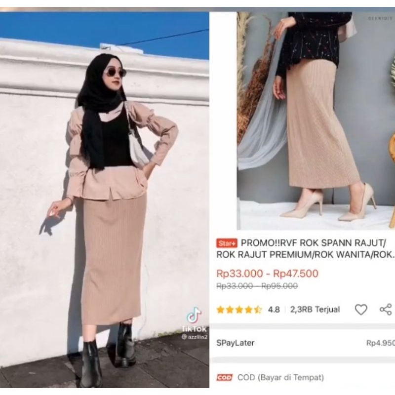 PROMO!! ONE SET ROK+CROP RAJUT/BAJU WANITA PREMIUM/OUTERWEAR