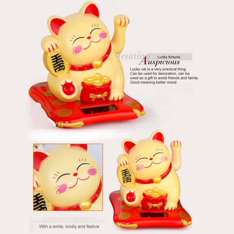 【Sel Surya】Lucky Cat/Kucing Maneki Solar/Kucing Hoki Pajangan/Lucky Cat Solar/Kucing Maneki Neko Solar