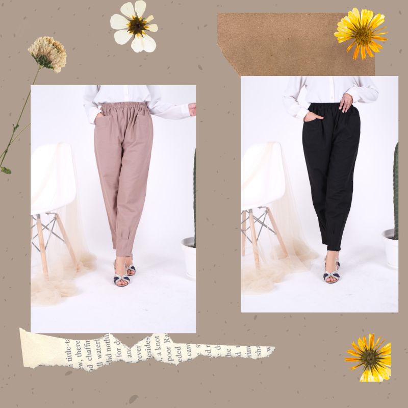 Celana panjang bahan Linen Rami kivit pants venyastore