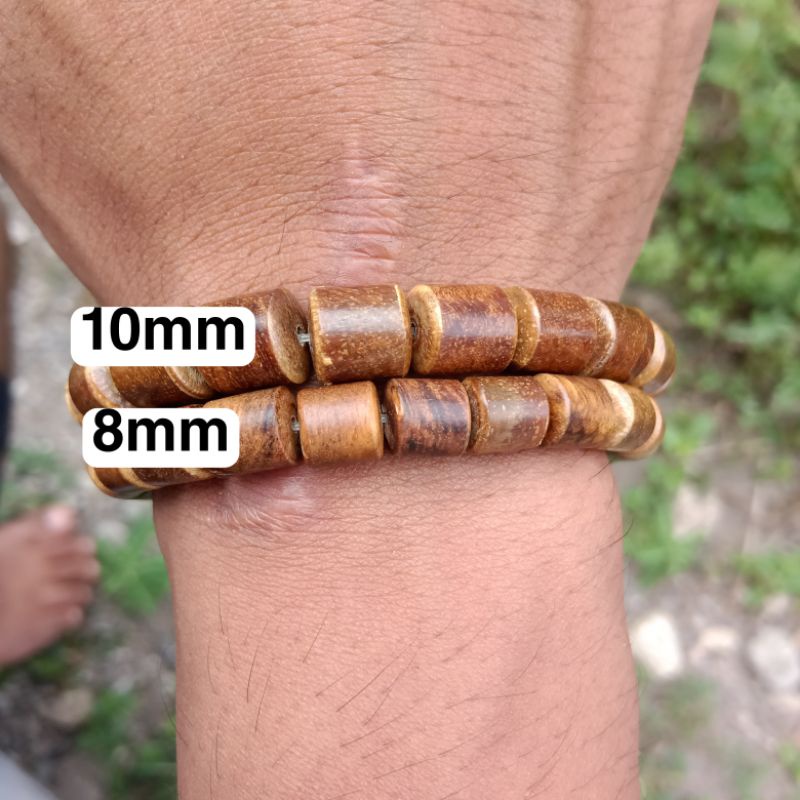 Gelang Kayu Gaharu Motif Tabung Size 8mm/10mm