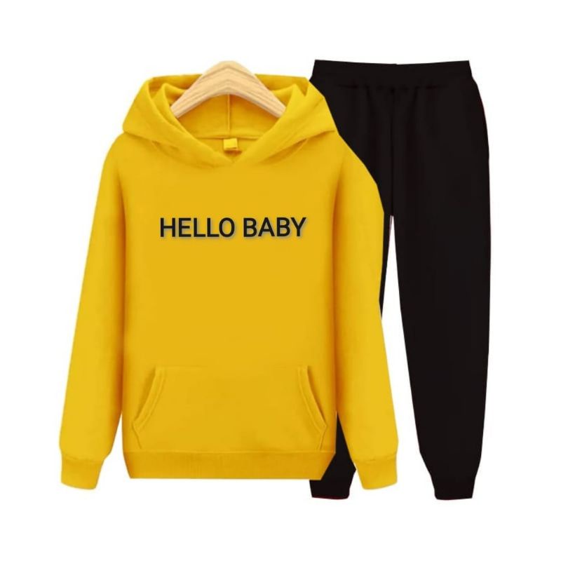 Setelan Anak Sweater Hoodie Hello Baby