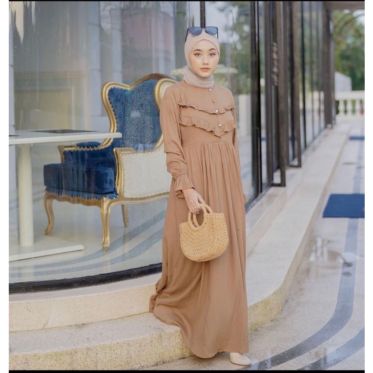 (MGA) GAMIS SOFIYA OVERSIZE RUFFLE DAILY BUSUI DRESS WOLFIS