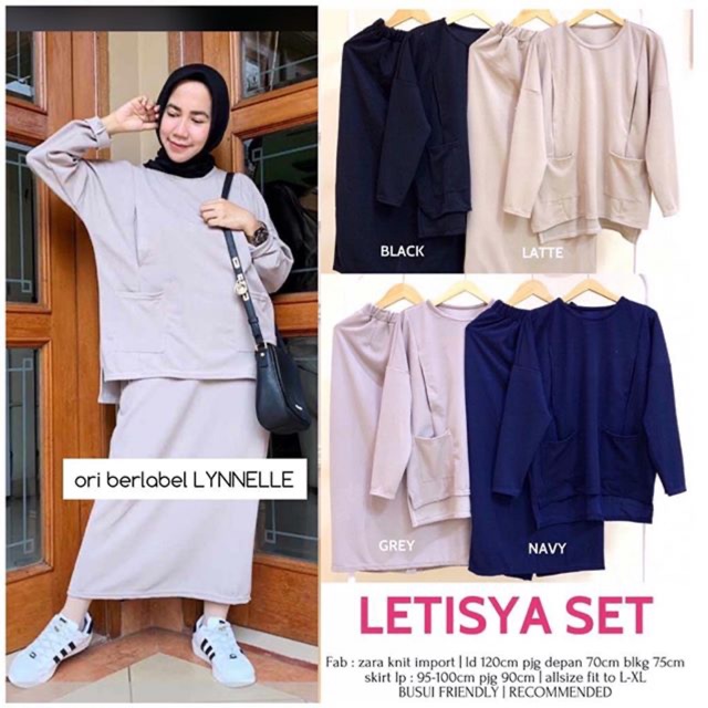 Letisya Setelan Blouse & Rok Zara Knit