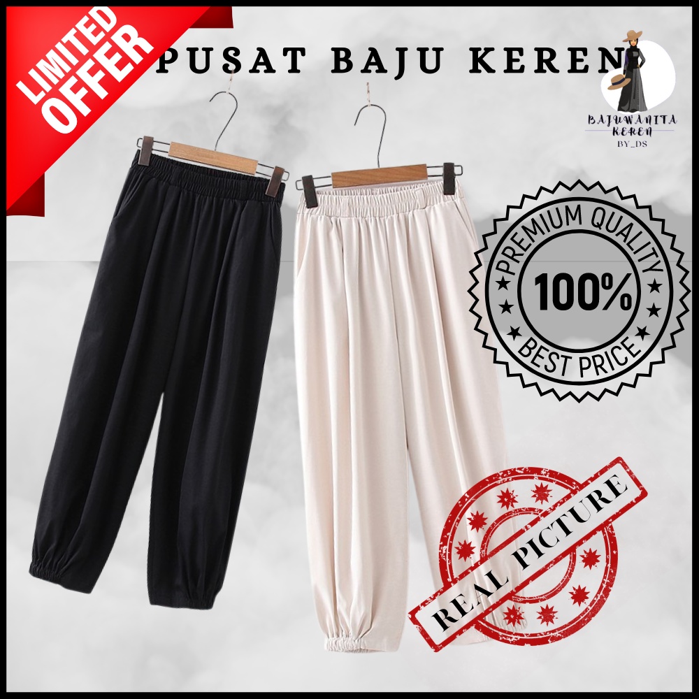 Celana Kulot Cewek / Wanita Kulot Jumbo Pinggang Karet Kulot Perempuan / Wanita Kulot Panjang Terbar