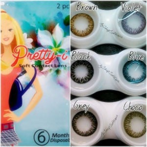 Softlens Pretty-i diameter 15 mm Lensa Kontak Korea Warna coklat biru hijau violet