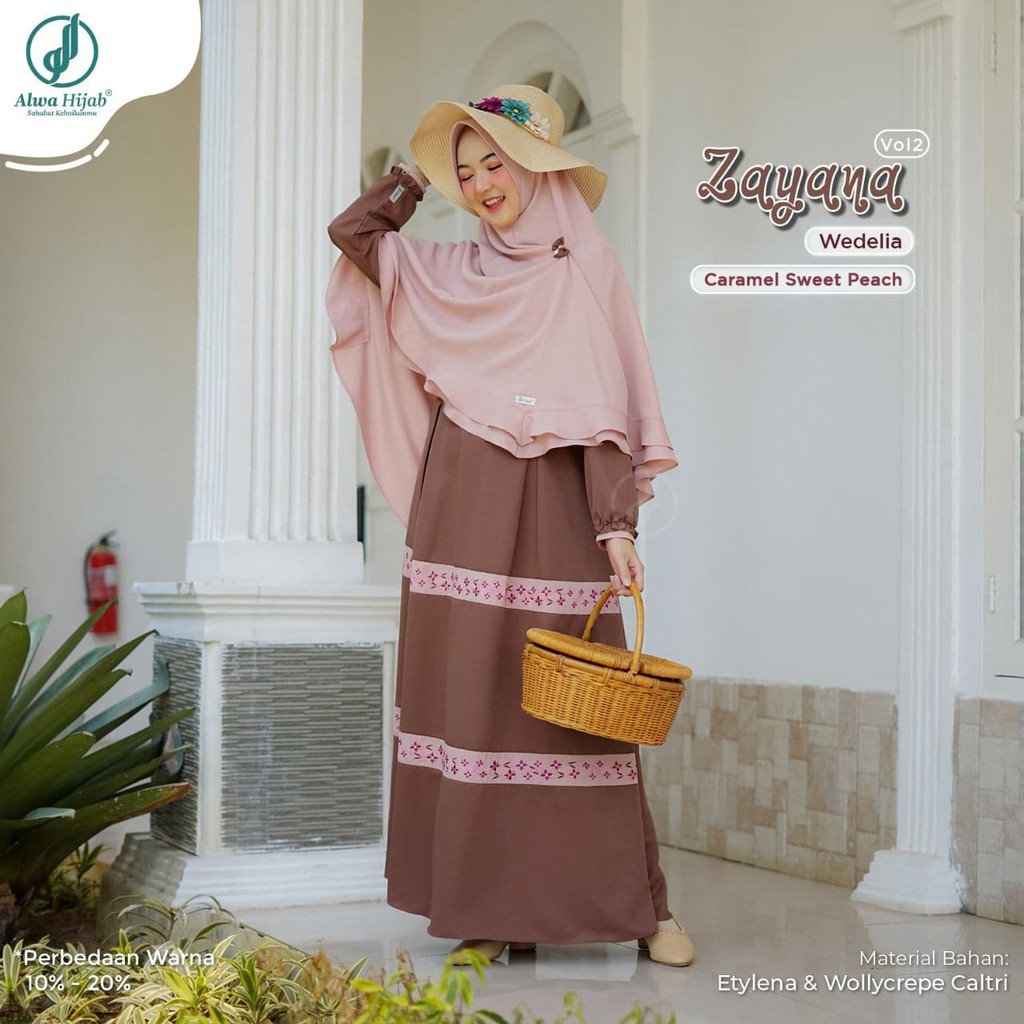 PROMO GAMIS SET ZAYANA ALWA HIJAB  || Gamis Remaja Terbaru alwa hijab original - Gamis ZAYANA CARAME