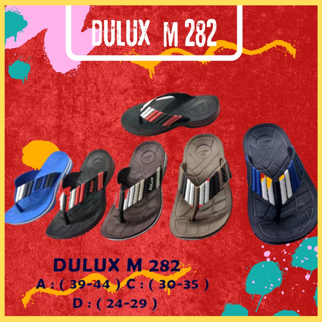 SANDAL JEPIT PRIA SENDAL ANAK LAKI-LAKI,SANDAL KARET MERK DULUX M 282 SIZE 24 SAMPAI 43