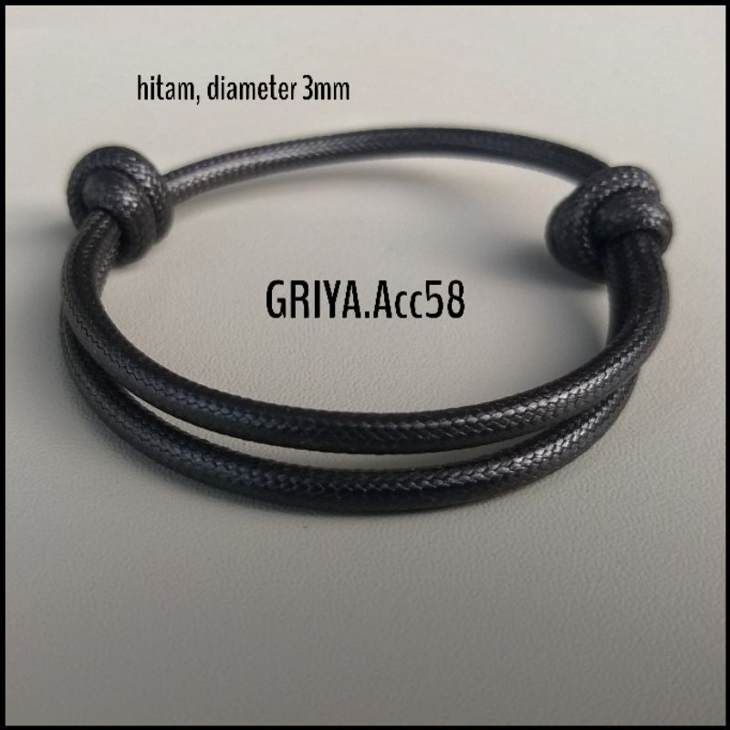 Gelang Tali Korea Polos Warna Hitam