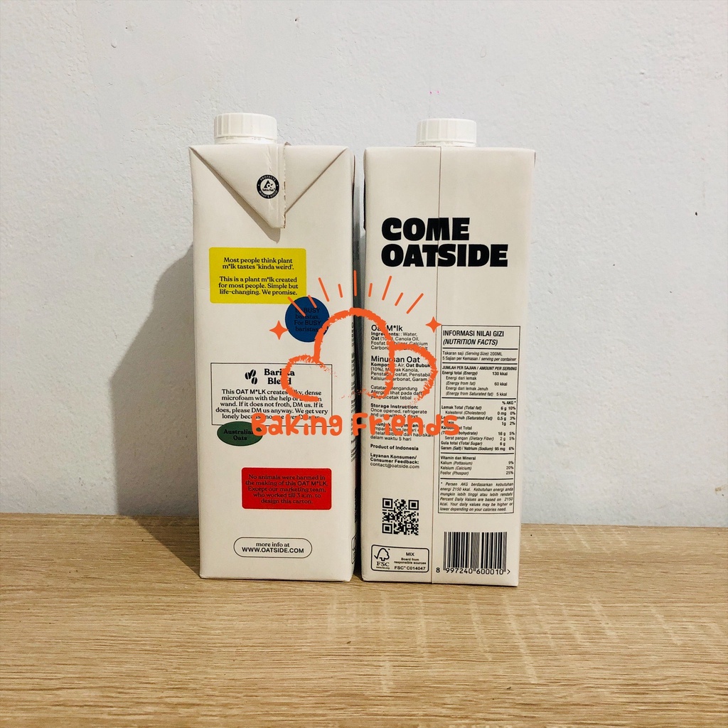 OATSIDE BARISTA BLEND OAT MILK 1LTR/SUSU OAT GANDUM LACTOSE 1 LITRE