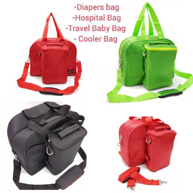 LUXURY DIAPERS PREMIUM BABY BAG + COOLER BAG  / Tas Baby Premium / FREE 6 GEL BIRU /2 GEL PUTIH s1