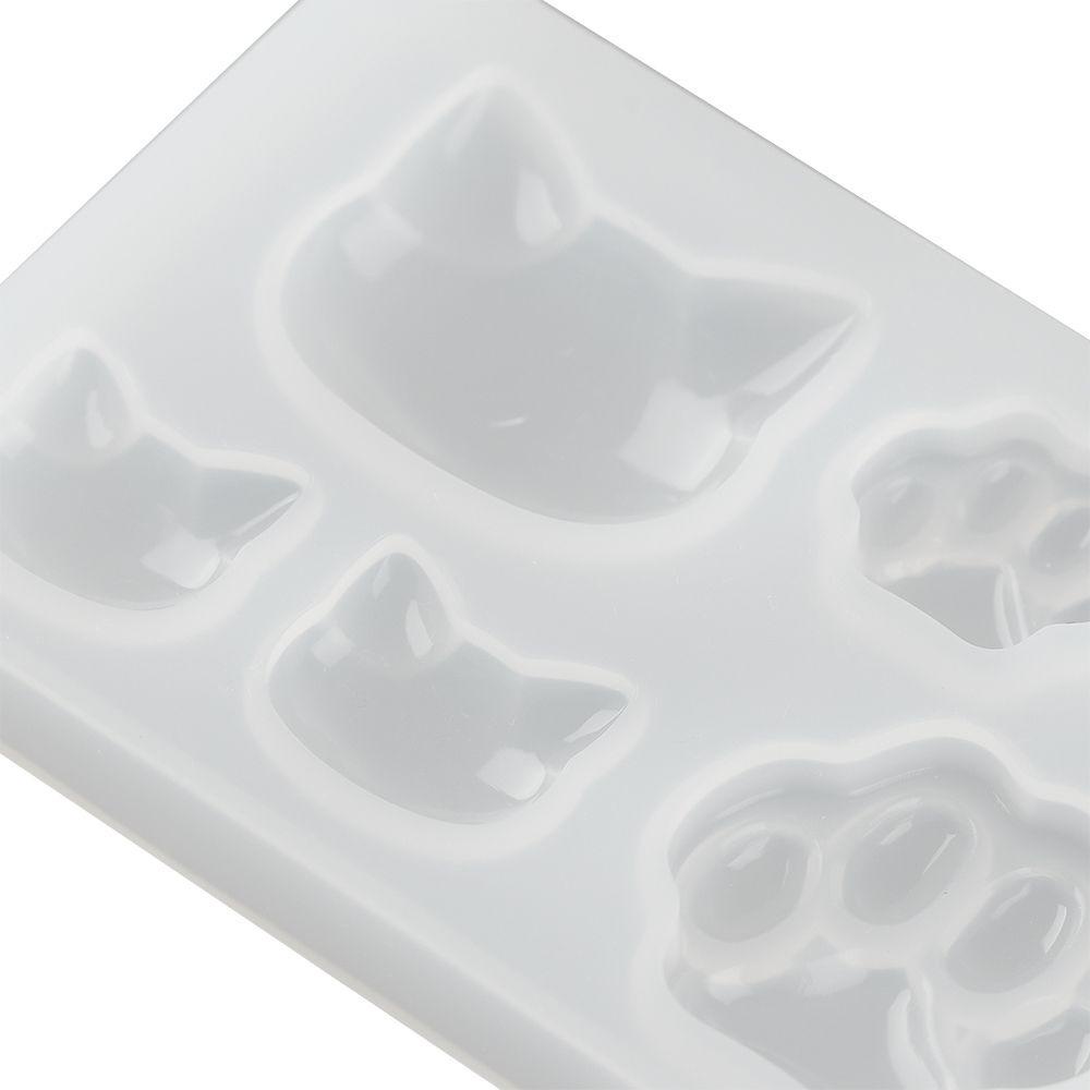 Preva Cetakan Silikon Wajah Kucing Cinta Hati Kristal Epoxy Cat Claw Membuat Perhiasan