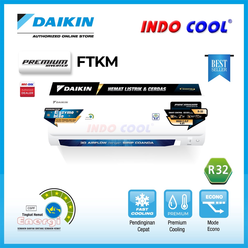 AC DAIKIN PREMIUM INVERTER 1PK FTKM25