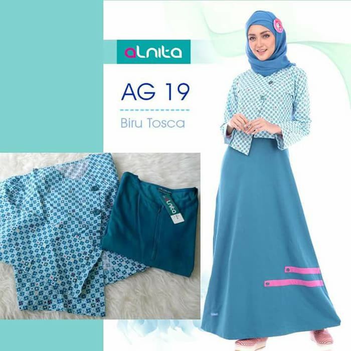 gamis murah kaos ukuran S merk ALNITA AG 19 warna on model