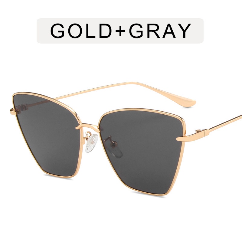 Fashion Retro Oversized Cat Eye Metal Sunglasses for Women