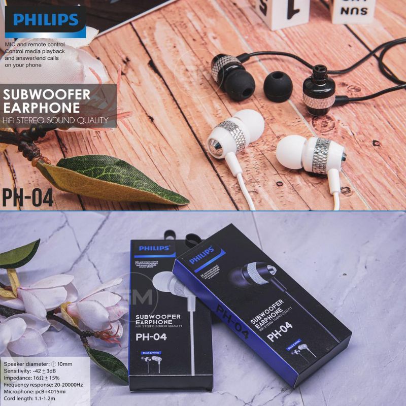 (OM) HF HEADSET PHILIPS PH-04 STREO BASS PACKING IMPORT