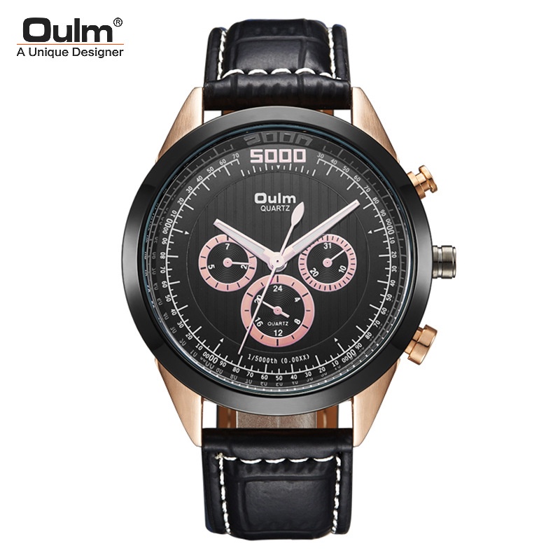 Oulm2022- Tahan Air Jam Tangan Pria Fashion Sabuk Jam Tangan Quartz
