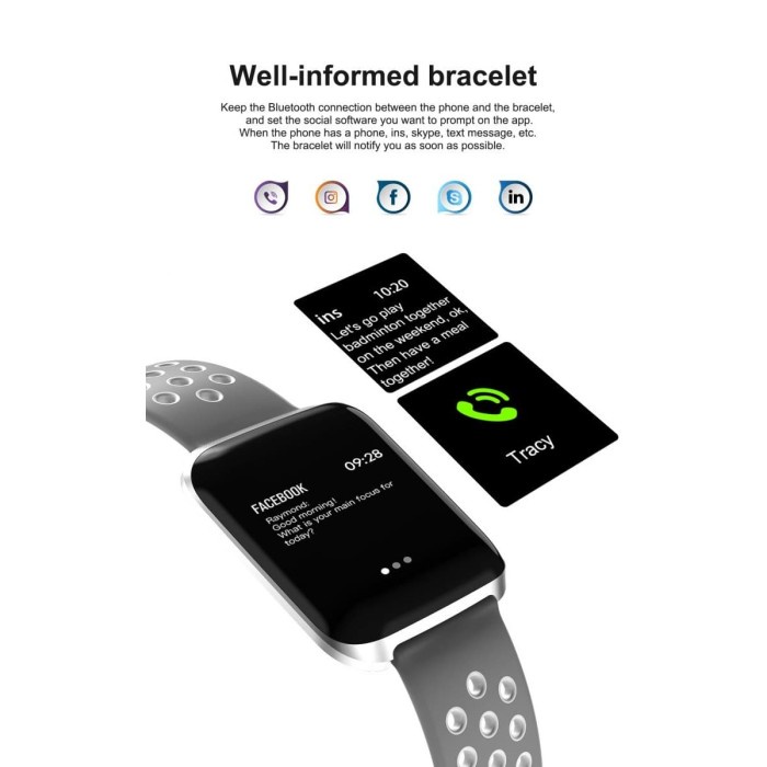 Jam Tangan Smartwatch Whatsapp Call Sport Fitness Tracker Android iOS