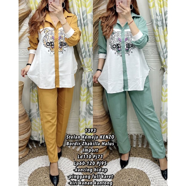 1393 Stelan Kemeja KENZO Bordir Zhakilla Halus Import