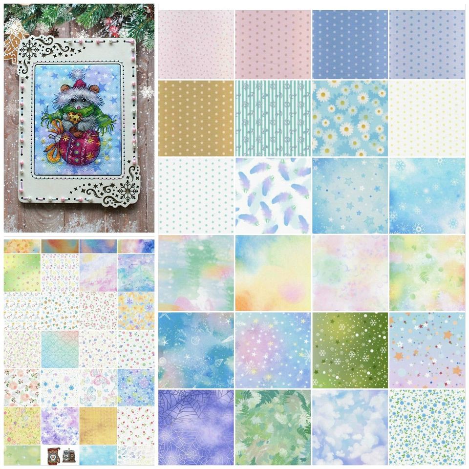 Fabric Kain Kristik Motif Aida 18ct MP Studia ~ Size 30 x 40 cm - C