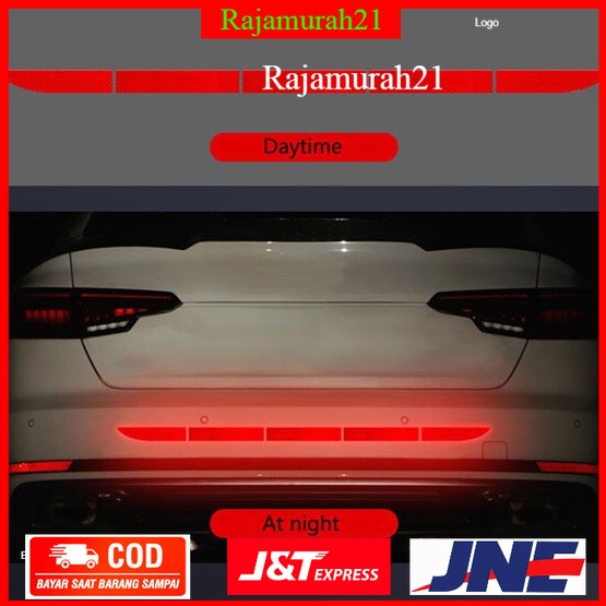 LARATH Nano Car Reflective Sticker Warning Strip Tape Traceless Protective Trunk Exterior