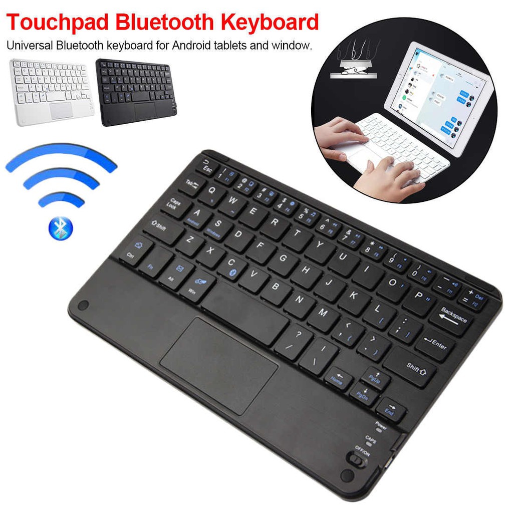 Keyboard wireless Bluetooth 8 inch lengkap dengan mouse touchpad size