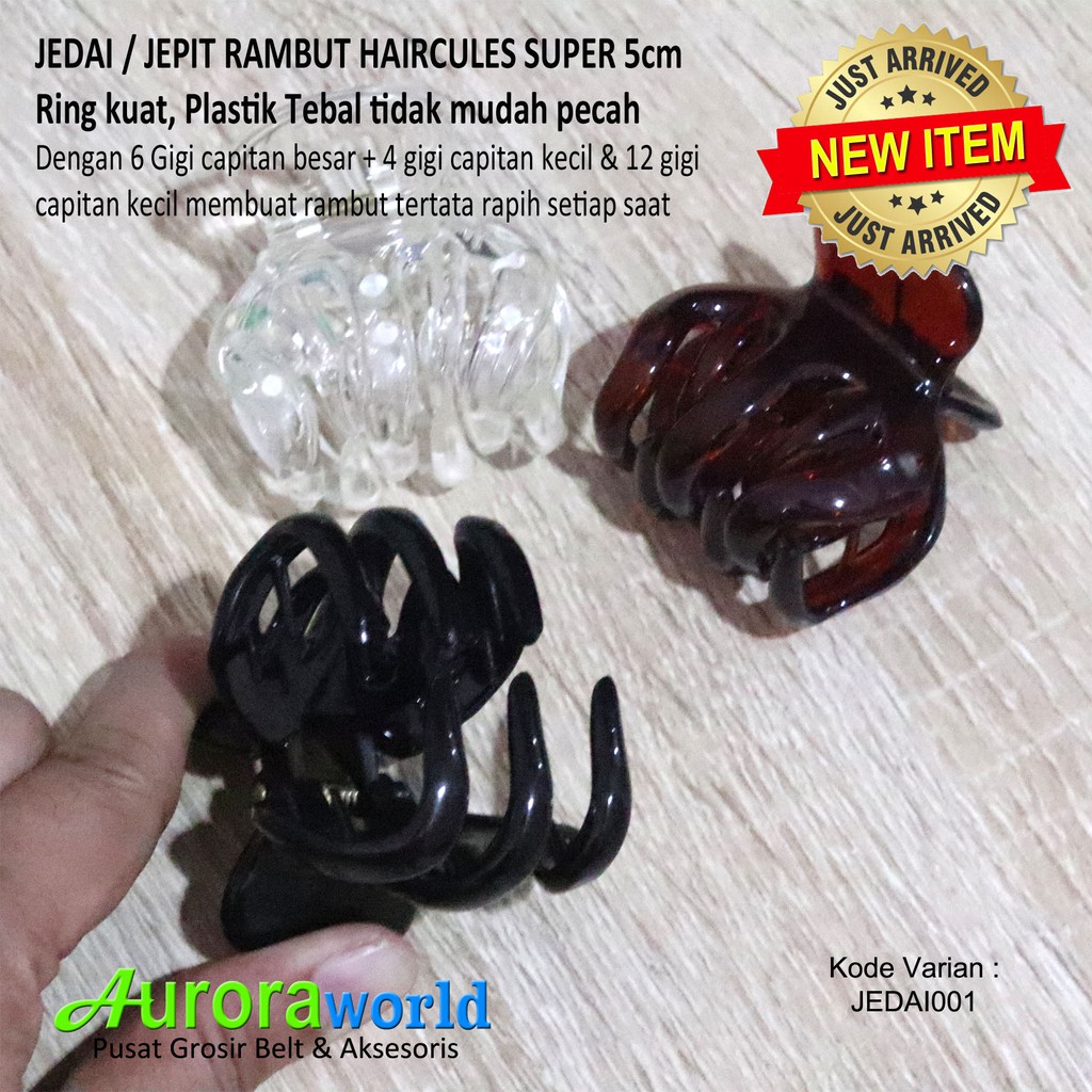 Auroraworld Jedai DECLIP Haircules Jepit Rambut Haircules Super 5cm ORIGINAL  Bahan Tebal dan Kuat