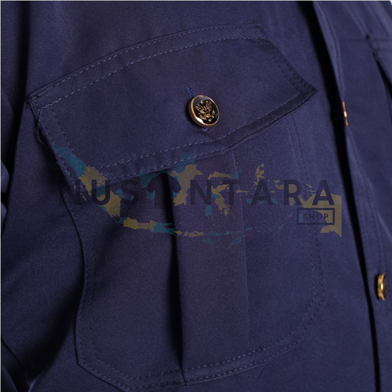 Seragam Safari Lengan Panjang Biru Navy Seragam Security Terbaru Baju Safari Satpam Bodyguard Supir