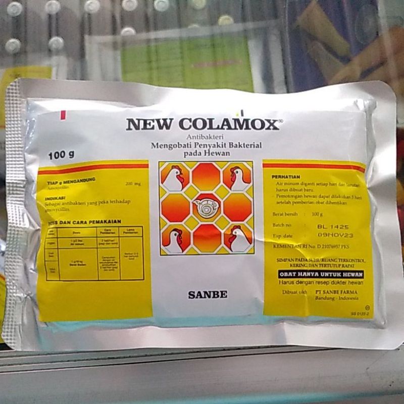 NEW COLAMOX  SANBE 100g Obat Hewan