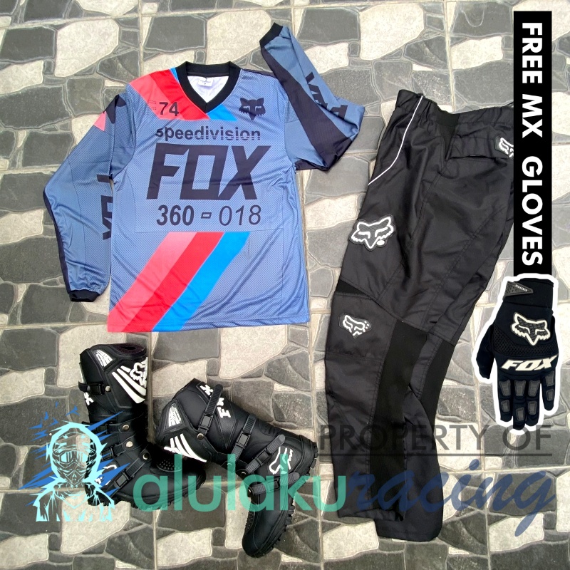 Jersey, Celana, Sarung Tangan &amp; Sepatu SV Fullset MX Trail Motocross - Paket Bundling FOCTSV110101-F41