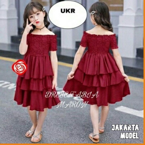 Baju Dress Pesta Anak Perempuan Usia 3 4 5 6 7 8 TH Import Korean Style Modern Murah Trend asa Kini 
