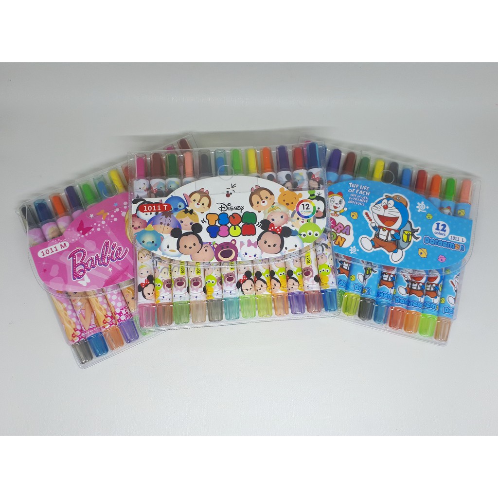 Crayon Putar 12C (Tsum-Tsum, Barbie, Doraemon, Hello Kitty, Little Pony, Cars, Princess, Frozen)