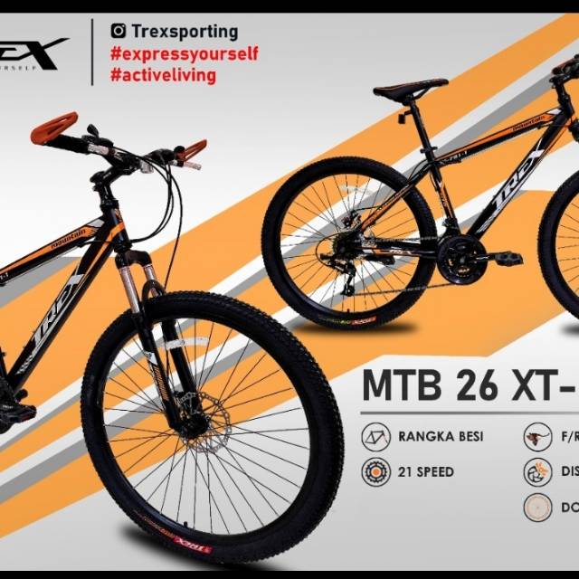 Sepeda gunung MTB 26 Trex XT  781-1  21 speed