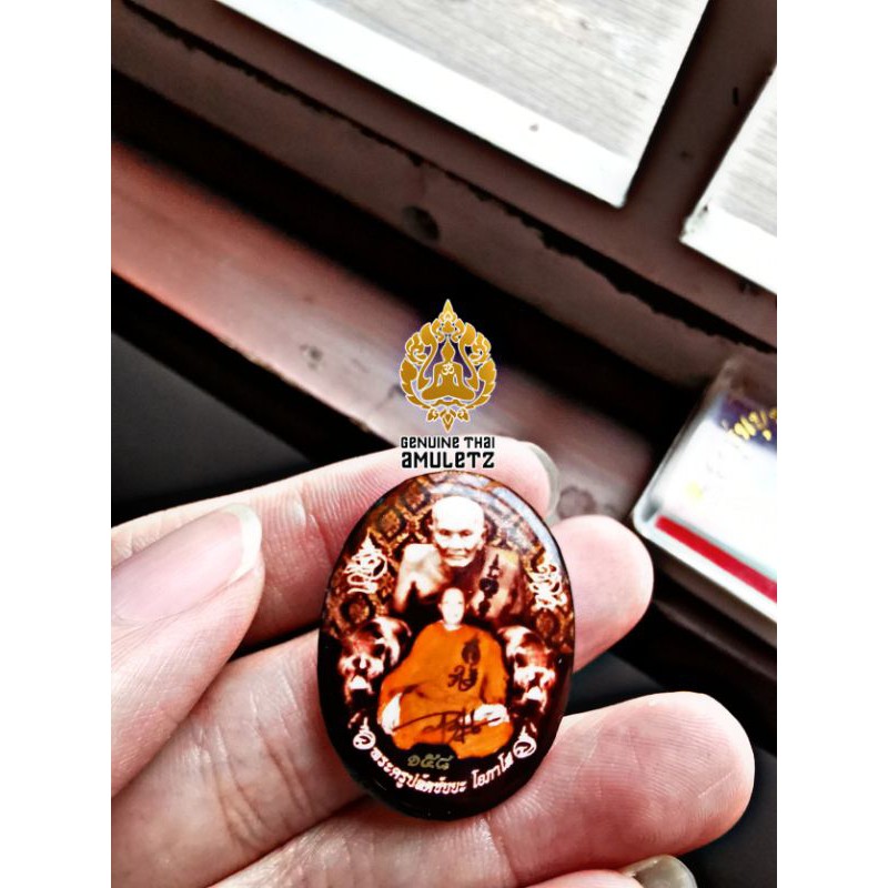 Locket Lp Thuad & Aj Daeng with 2 Seardam + 3K Takrut Yants 2558BE - Ajahn Daeng Wat Rai Bang tawa