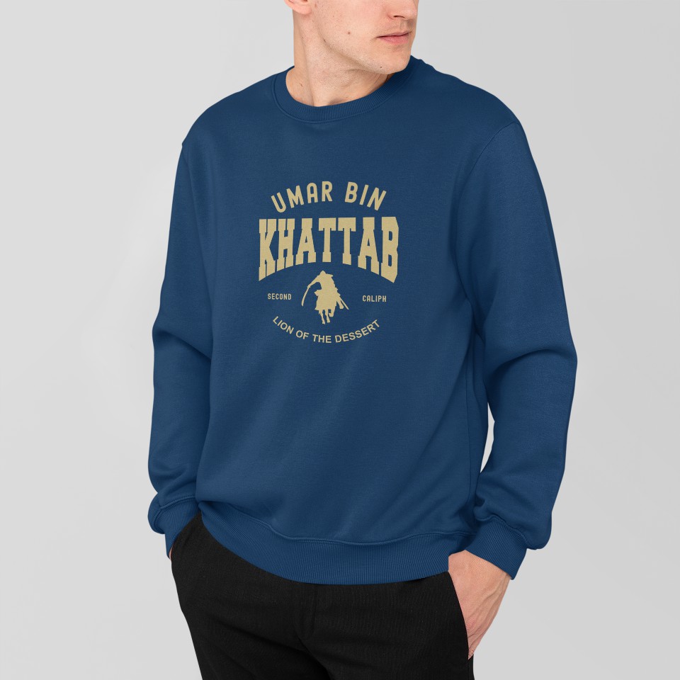 Sweater Crewneck Dakwah Islami Desain Umar Bin Khattab