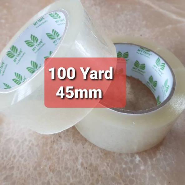 

468❛ LAKBAN BENING 100 YARD ISOLASI SELOTIP CLEAR TAPE 45 MM Di Borong yuk