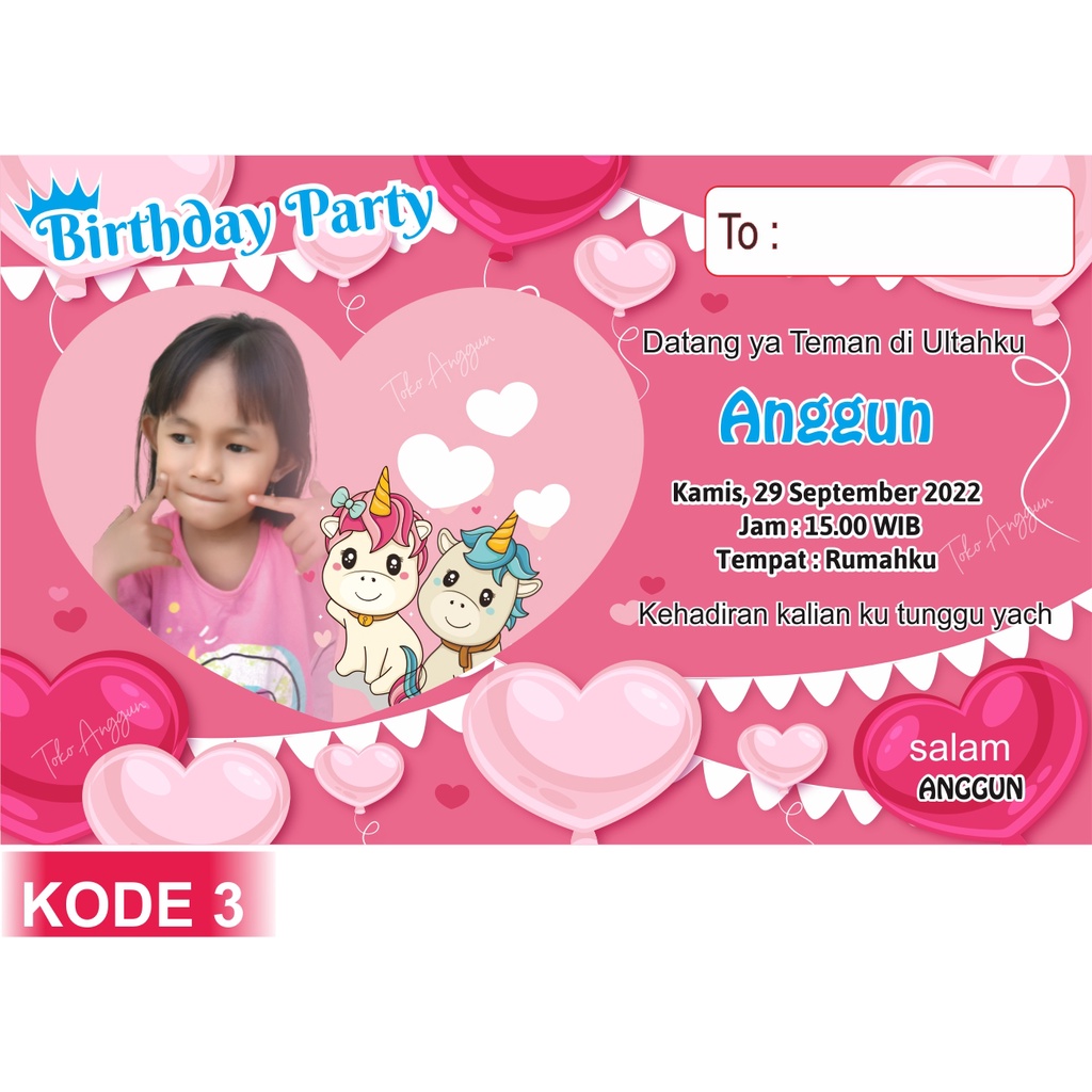 undangan ultah murahundangan ultah anak undangan ulang tahun anak murah unicorn