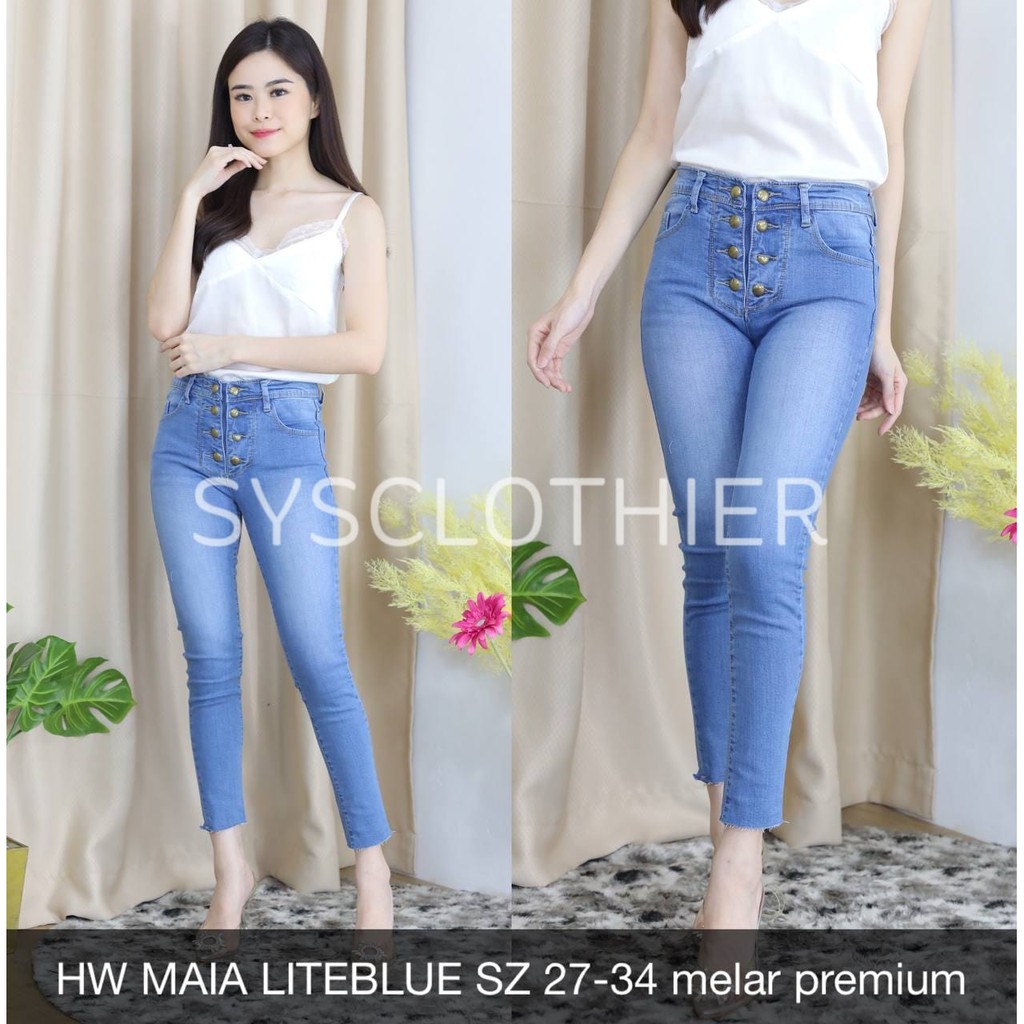 CELANA JEANS WANITA HW MAIA SERIES PREMIUM