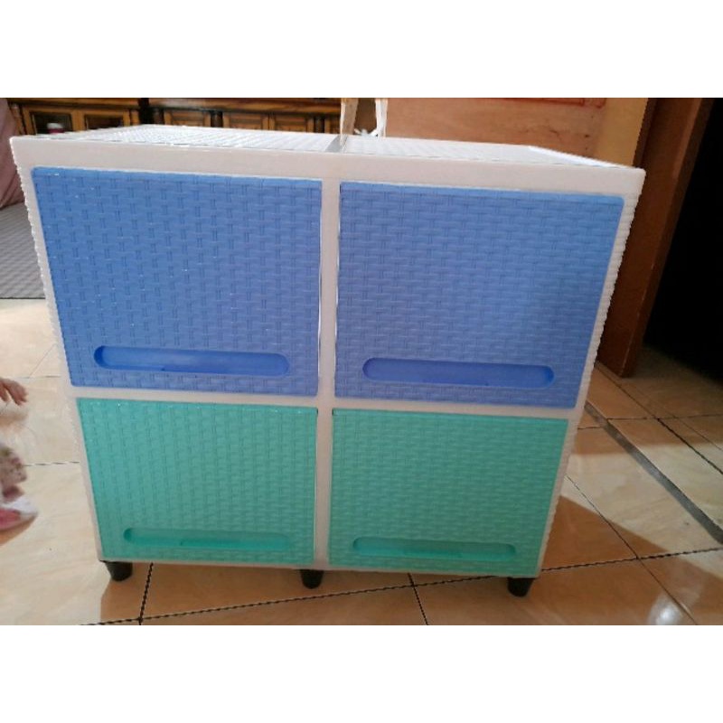 Lemari club double susun 2 laci club flip lemari plastik club lemari pakaian club susun 2 rak tv