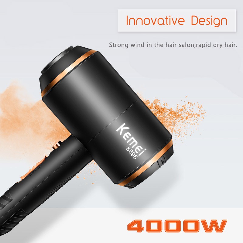 Kemei KM-8896 Professional Hair Dryer Super Power 4000W Strong Wind Power Electric Hair Dryer Salon