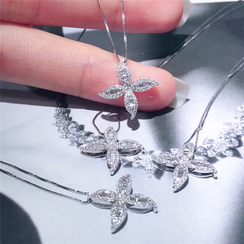 Kalung Wanita Dengan AAA White CZ Untuk Pesta Pernikahan