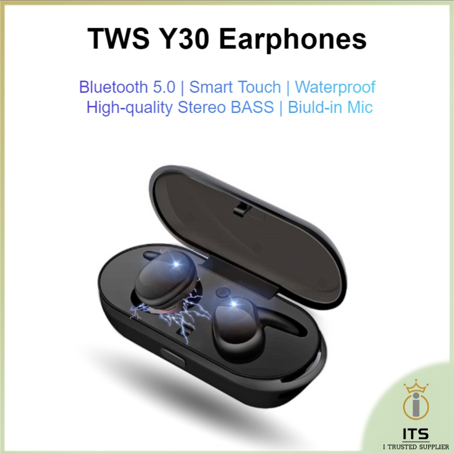 ITS TWS Y30 Wireless Earphones High-quality Smart Touch HiFi Stereo Sport Headphone Waterproof Headset